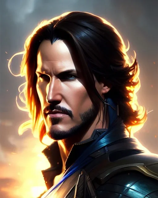 "matt mercer, full-scale head and shoulders portrait, 8k resolution concept art portrait by Greg Rutkowski, Artgerm, WLOP, Alphonse Mucha dynamic lighting hyperdetailed intricately detailed Splash art trending on Artstation triadic colors Unreal Engine 5 volumetric lighting Splash art fantasy"