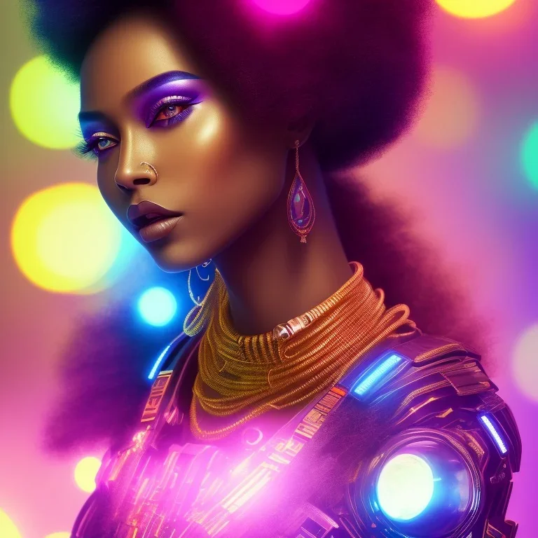 full body shot, masterpiece, best quality, family of three, black skinned, sparkling eyes, fluorescent skin, colorful makeup, gangsta , highly detailed body, afrofuturism, scifi, sun light, 4K, RAW, depth of field, high contrast, realistic details, 24mm