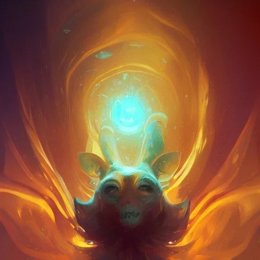 A small creature, magic, head and shoulders,deep colours, 8k resolution concept art portrait by Greg Rutkowski, Artgerm, WLOP, Alphonse Mucha, dynamic lighting, hyperdetailed,intricately detailed ,Splash art, trending on Artstation, triadic colors, Unreal Engine 5 , volumetric lighting Splash art fantasy"