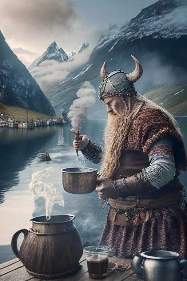 viking making tea in switzerland