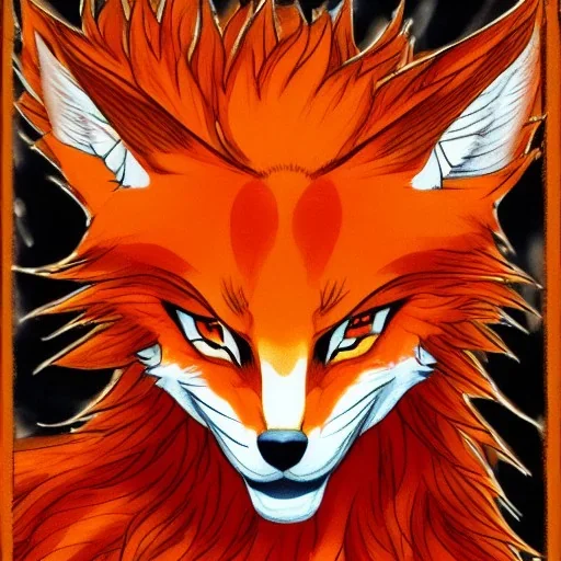 Portrait of kurama nine tailed fox