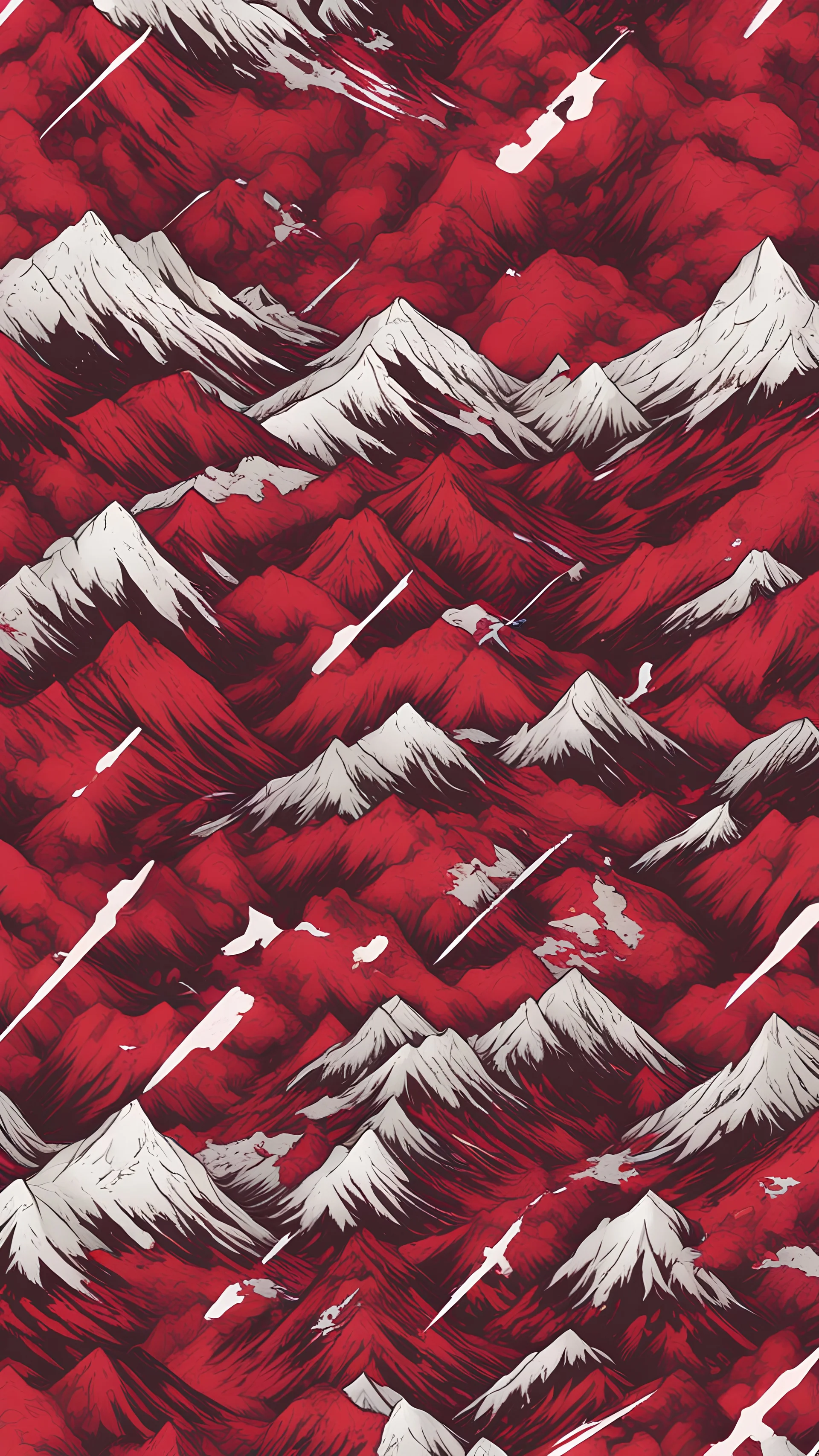 brutal attack on titan red colos pattern for snowboard