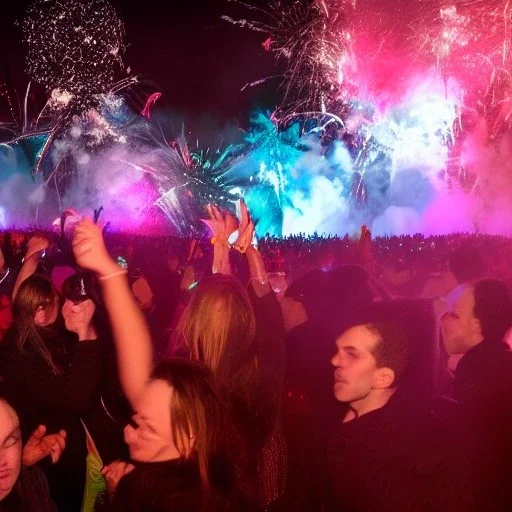 Creepy photo of new years eve rave