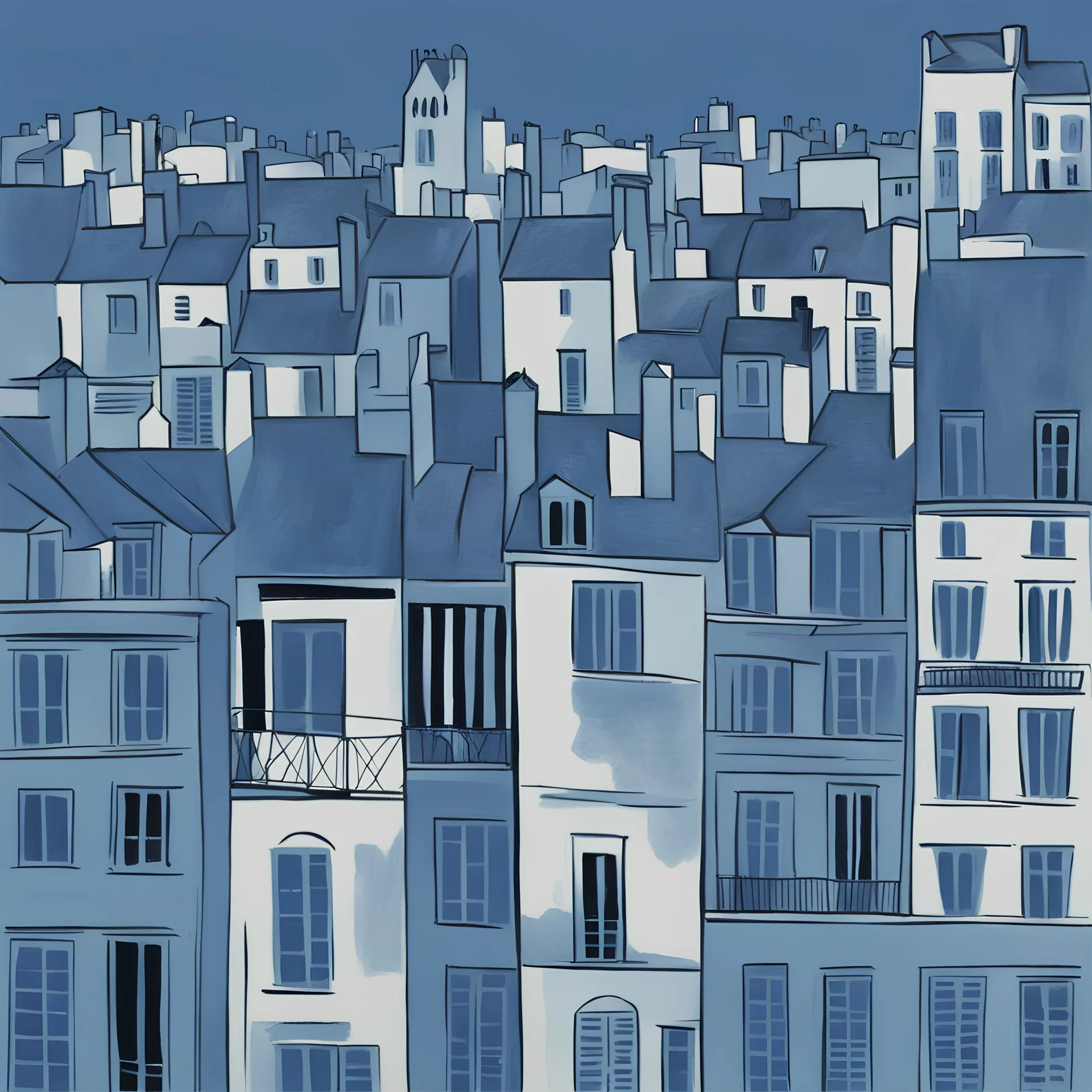 Paris painted by Pablo Picasso in the blue period