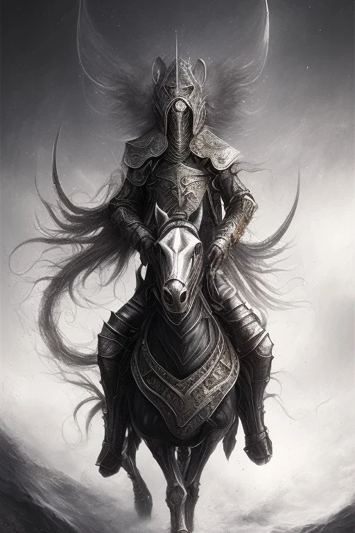 sauron on horse , dystopian surrealism, dark horror fantasy, hdr, demonic, dark art