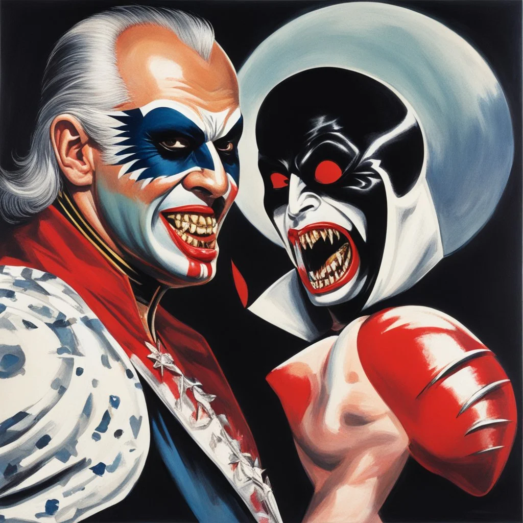 Mil Mascaras vs. vampire Dracula fangs