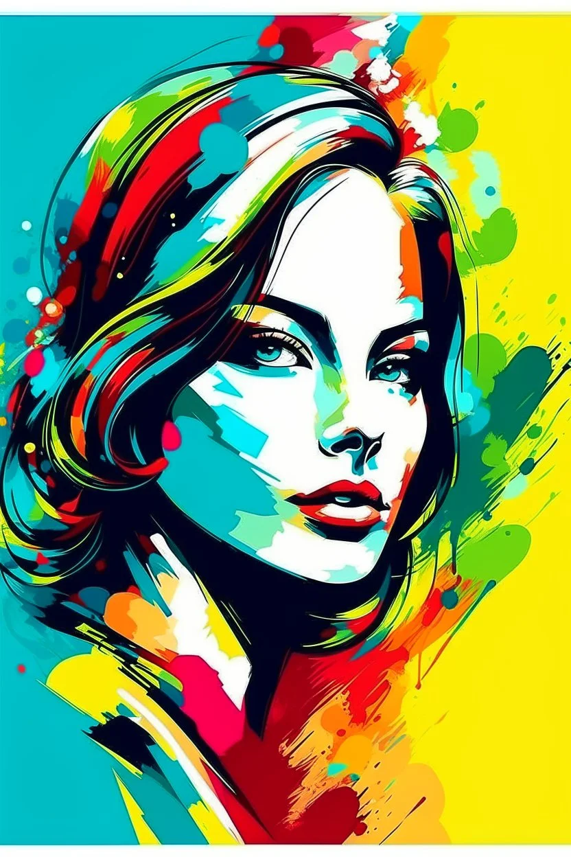 modern abstract woman painting vector