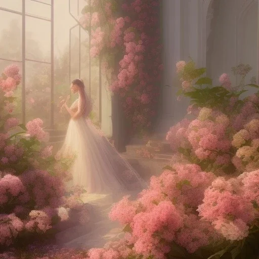 one big crystal subtle in a galactic ambiance with a beautiful girl, transparent flowers, delicate colors, in the foreground, full of details, smooth,soft light atmosphere, light effect concept art, smooth, extremely sharp detail, finely tuned detail, ultra high definition, 8 k, unreal engine 5, ultra sharp focus