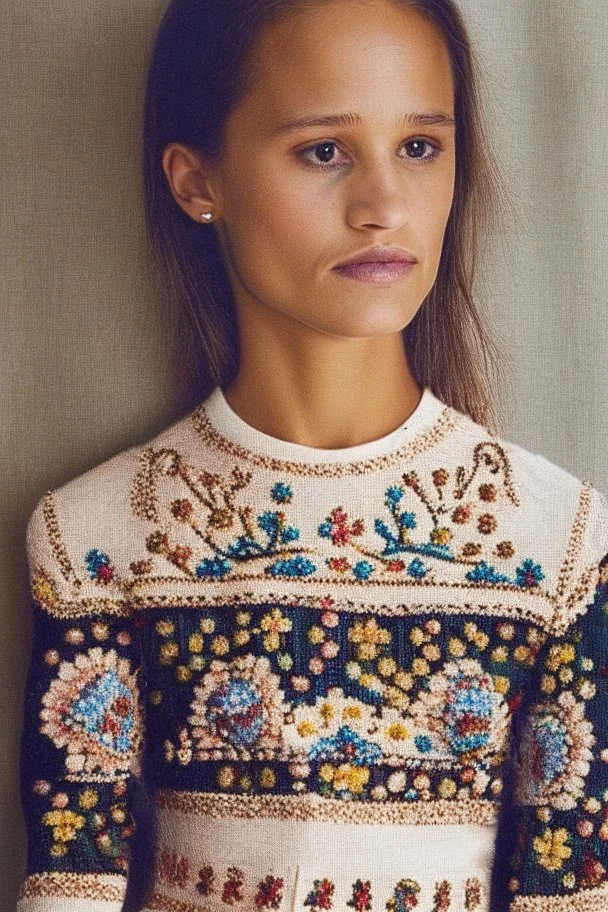 Hand sewn and embroidered extremely cute Alicia Vikander