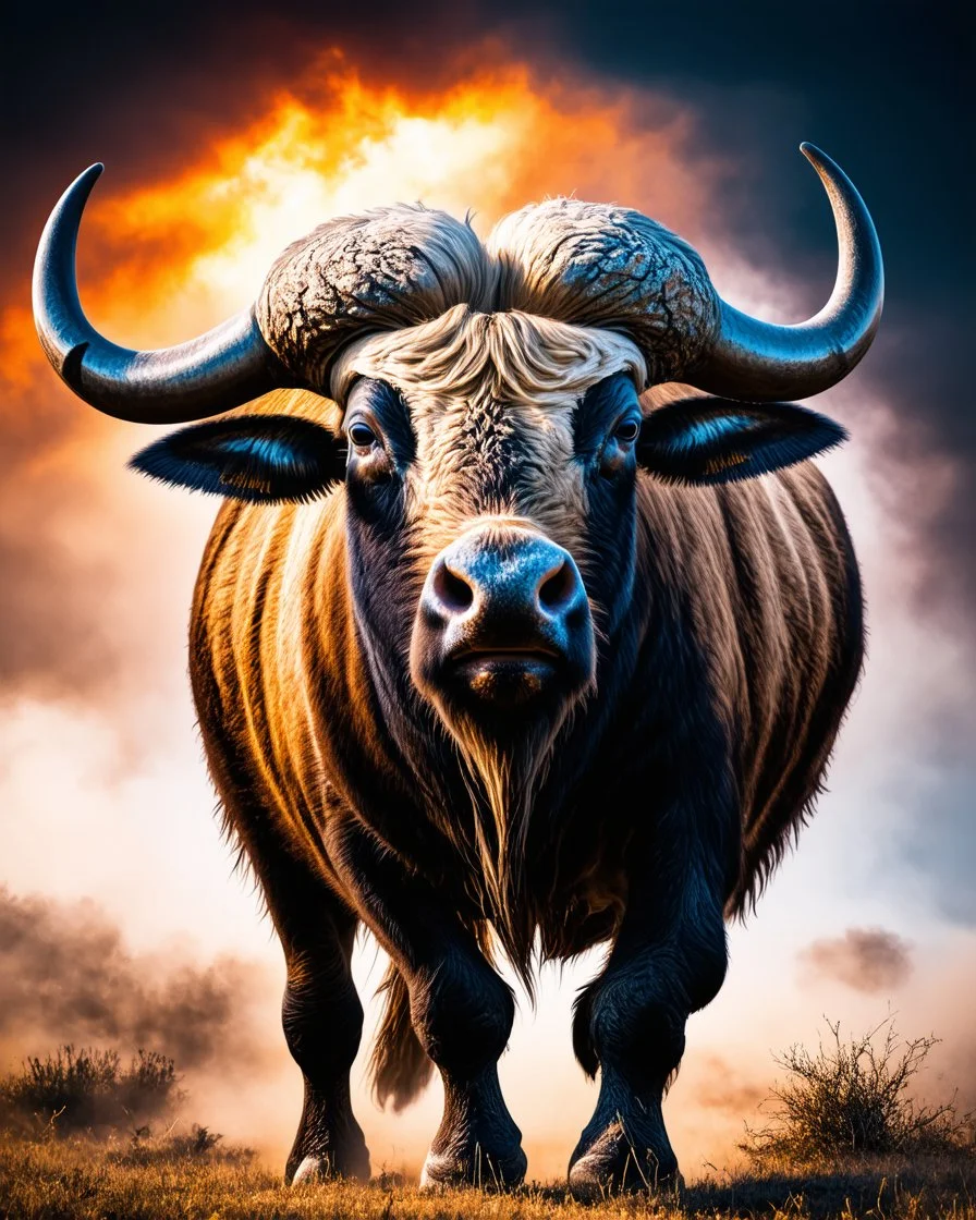 Reveal the majestic beauty of 'The Great White Buffalo' with a captivating visual representation, overflowing with precision, clarity, and vibrant colors. Utilize 4K resolution, the entire color palette, and meticulously emphasize patterns, delicate elements, and intricate textures, ensuring crystal-clear focus and seamless integration with quality standards and relevant keywords. "