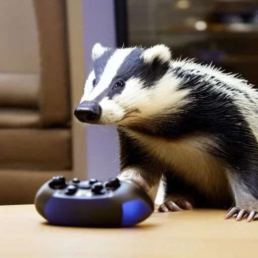 Badger playing xbox