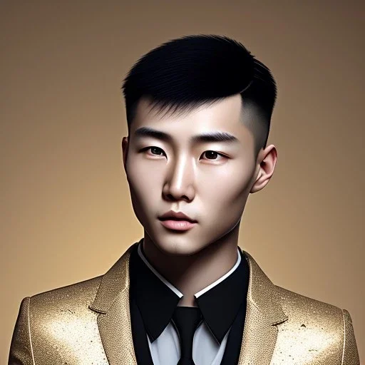 beautiful smooth realistic asian male boy, run on dark cosmos background, extremely sharp detail, finely tuned detail, ultra high definition, 8k, unreal engine 5, ultra sharp focus, smile teeth, happy