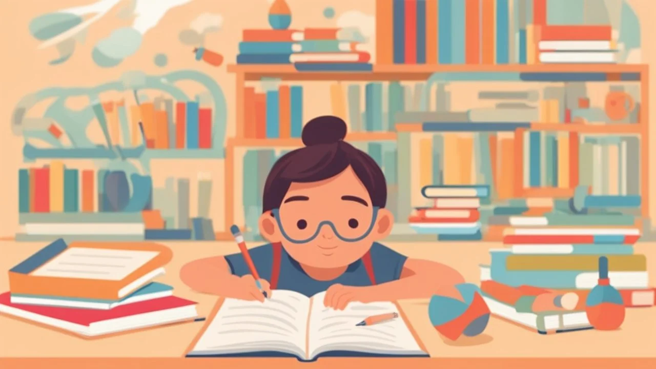 The image for the article could depict a young child sitting at a desk surrounded by colorful books and educational tools, looking at the pages of an open book with curiosity and interest. This image reflects the spirit of learning and exploration in children, illustrating the opportunities that come with developing their love for knowledge and self-learning.