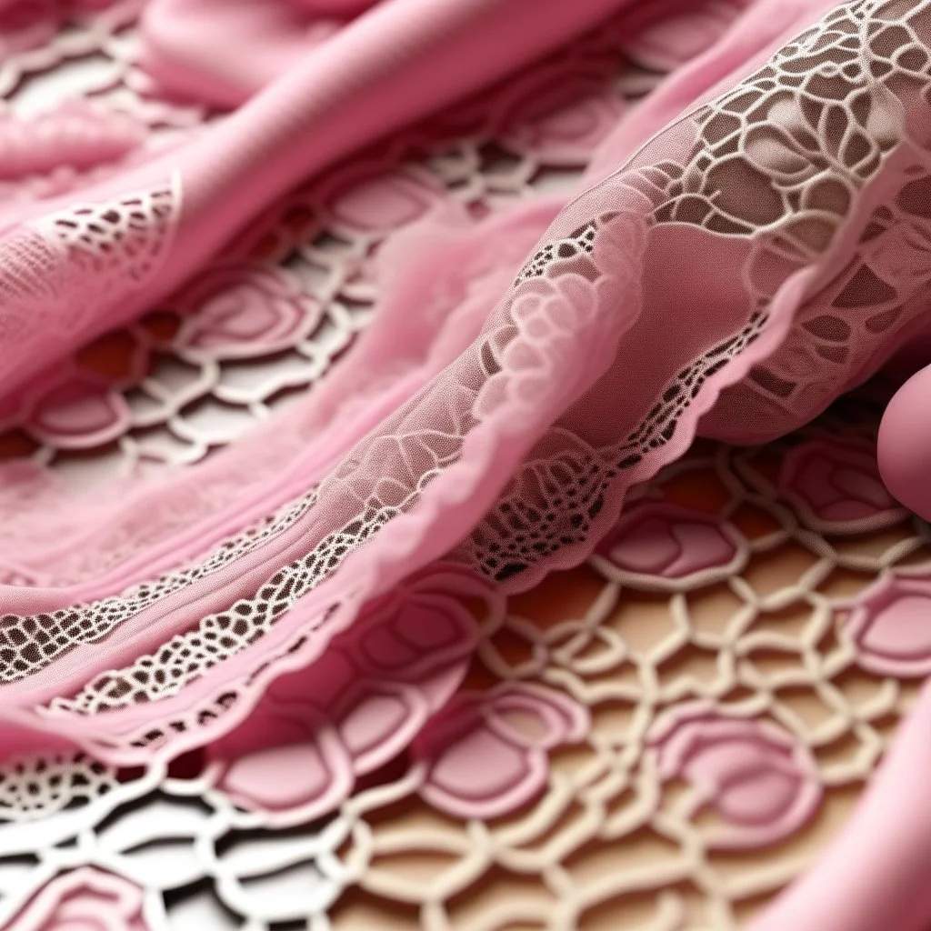 Flat Tiable, Fabric pattern flat fabric lace flat, photorealistic effects, pink