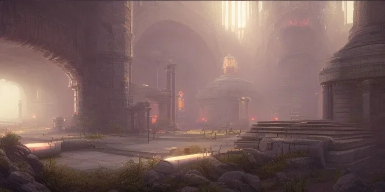 video game level design, sci-fi, latin architecture, 3d environment, concept art, pathway