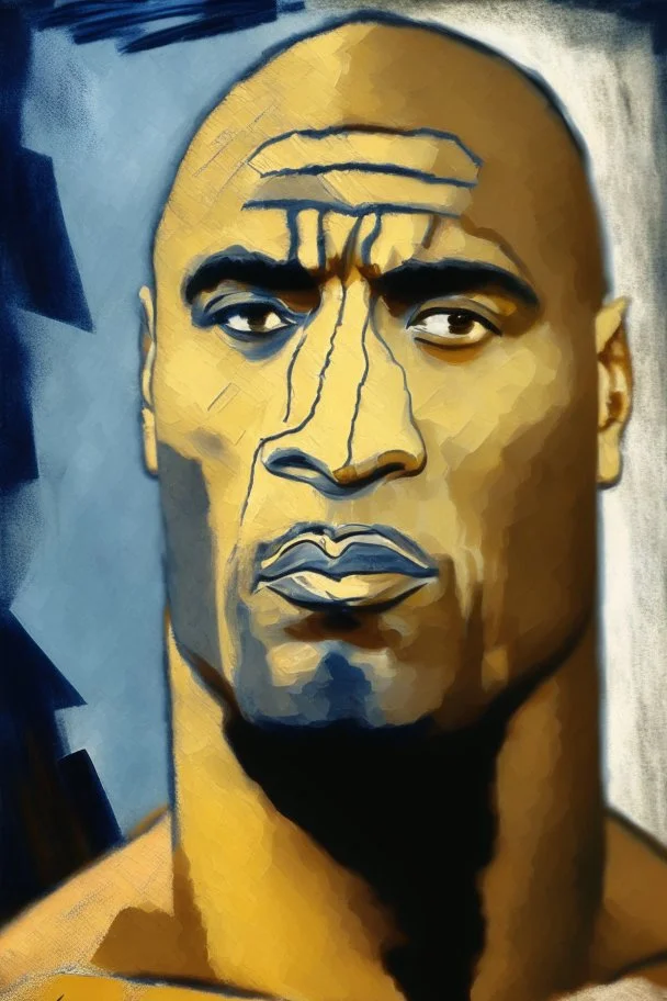 portrait of dwayne the rock johnson by picasso