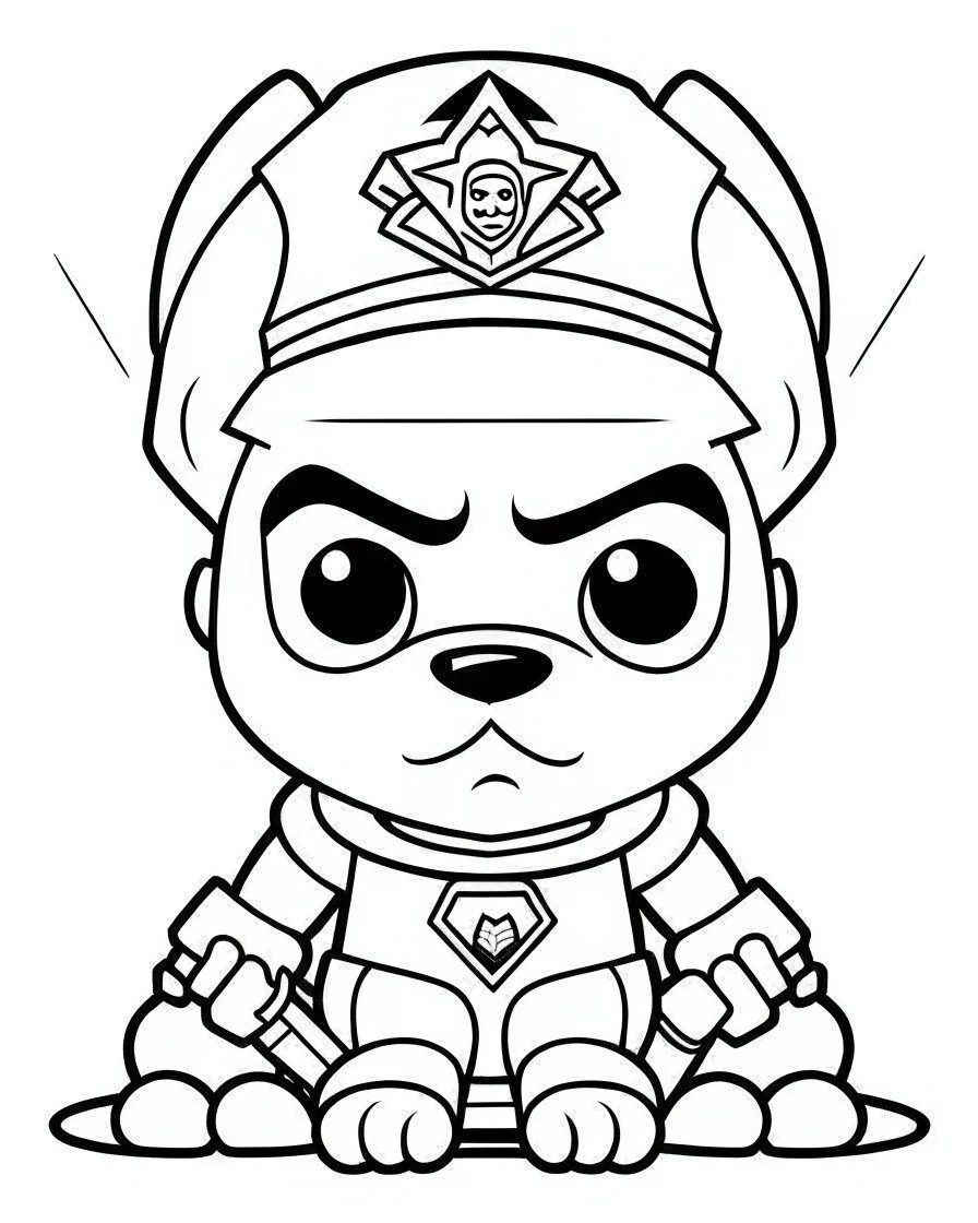 outline art for Paw Patrol Logo coloring page, Japanese manga style, cartoon style, cute face, white background sketch style, full body is a must, only use outline, clean line art, no shadow, bold outline