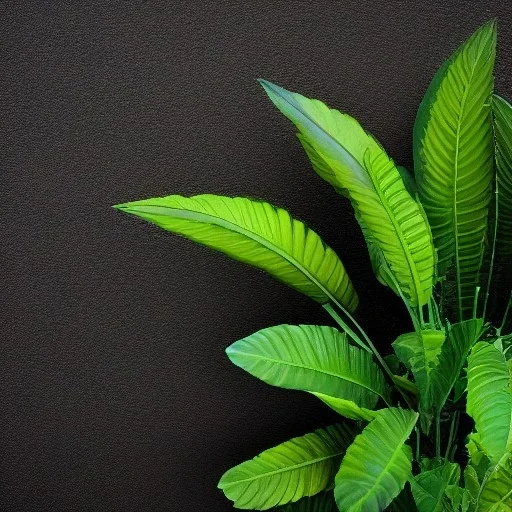 plants against black background