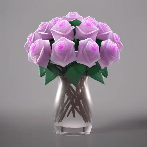 transparent Crystal Rose Bouquet Flower