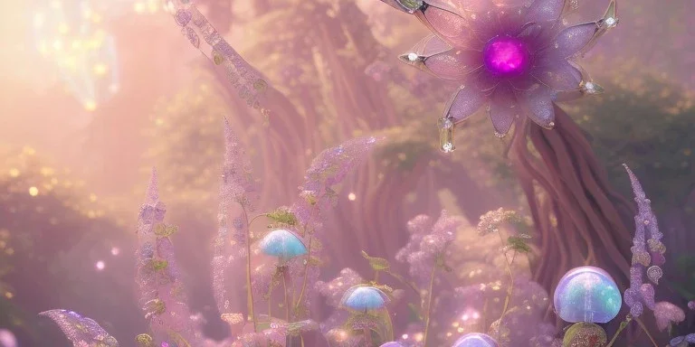 crystal subtle flower in a galactic ambiance beautiful fairy, transparent, delicate colors, in the foreground, full of details, smooth，soft light atmosphere, light effect，vaporwave colorful, concept art, smooth, extremely sharp detail, finely tuned detail, ultra high definition, 8 k, unreal engine 5, ultra sharp focus