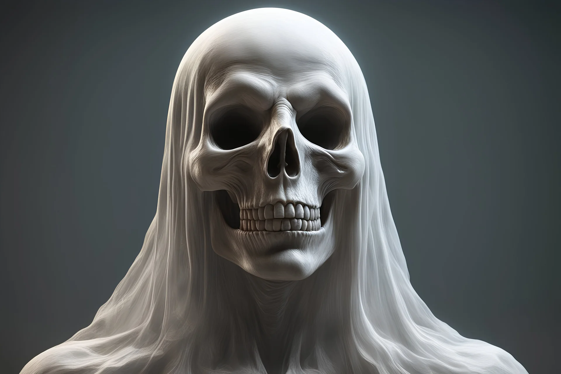 ghost head floating with no neck or body, 8k, high detail, smooth render, down-light, unreal engine