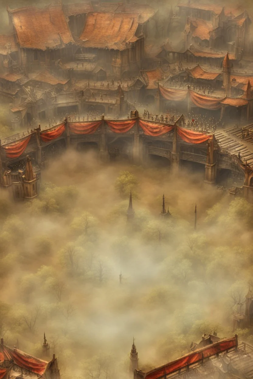 fantasy medieval fighting arena from above