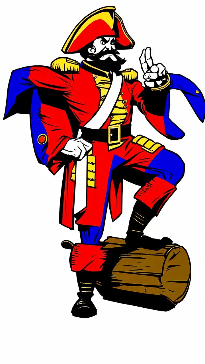 Captain Crunch standing in a captain morgan pose