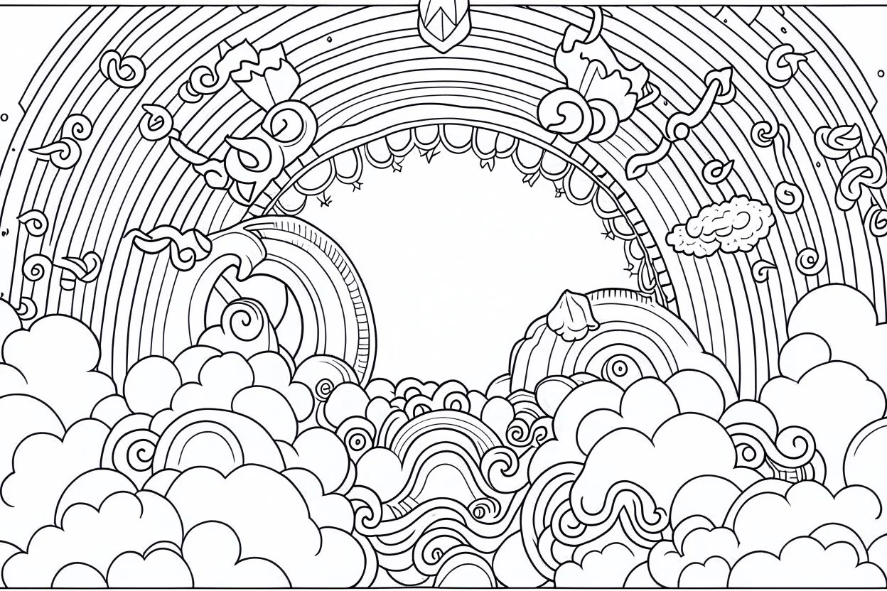 A rainbow coloring page