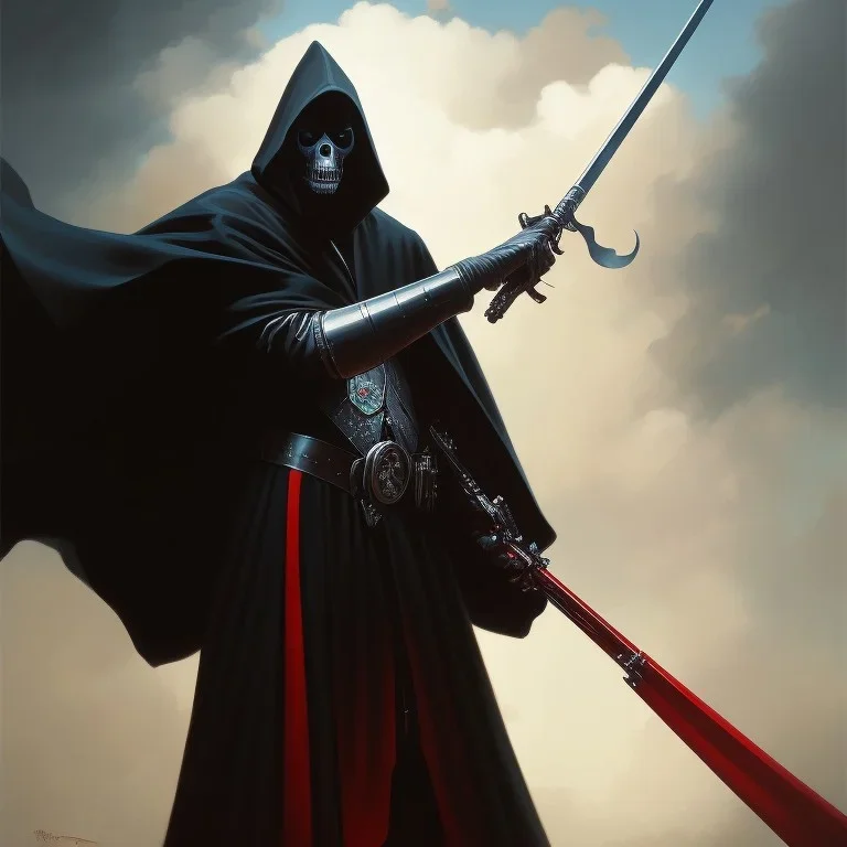 A portrait of The Grim Reaper, art by RHADS trending on artstation