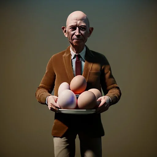 Man with eggs for eyes