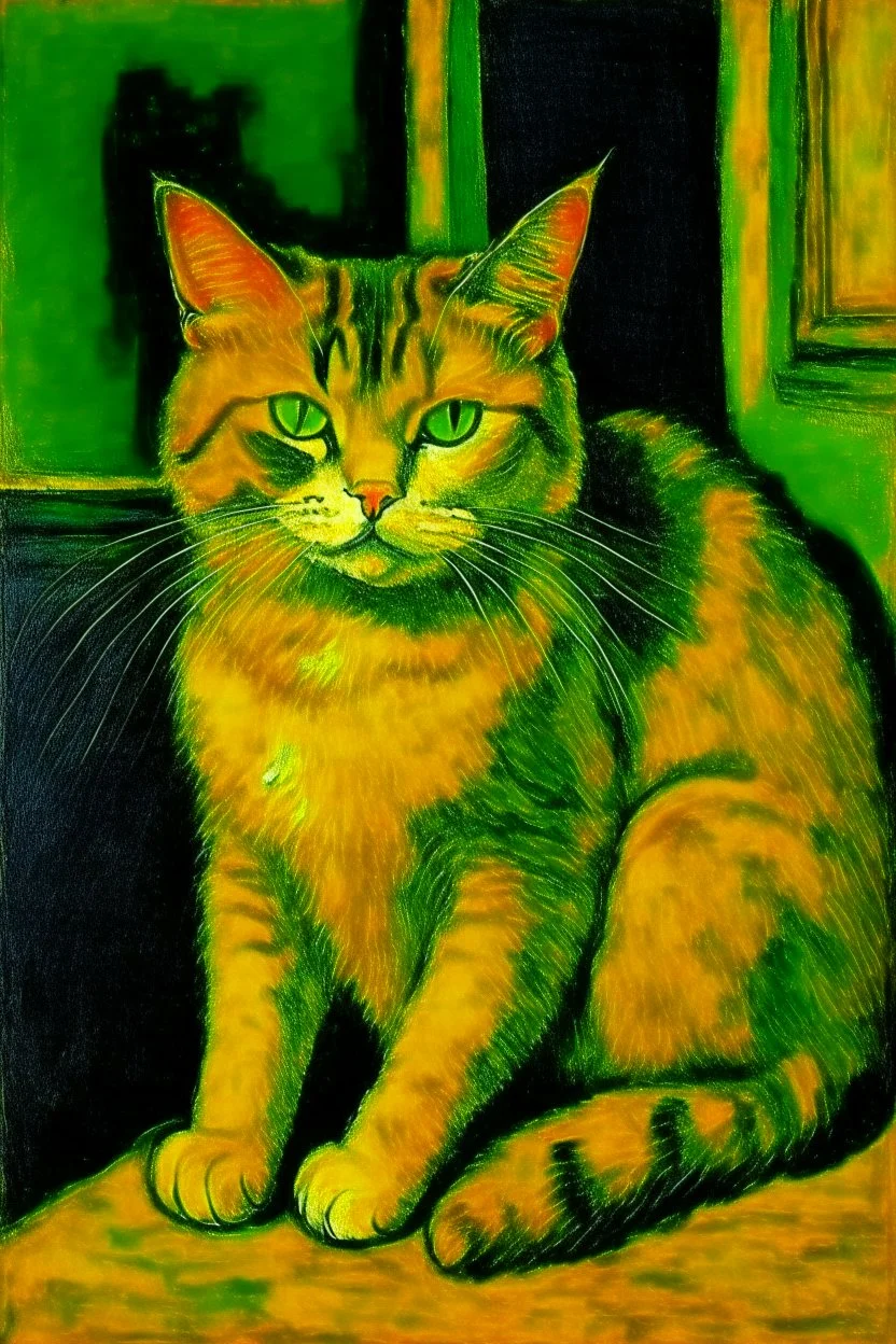 Portrait of a cat by Van Gogh