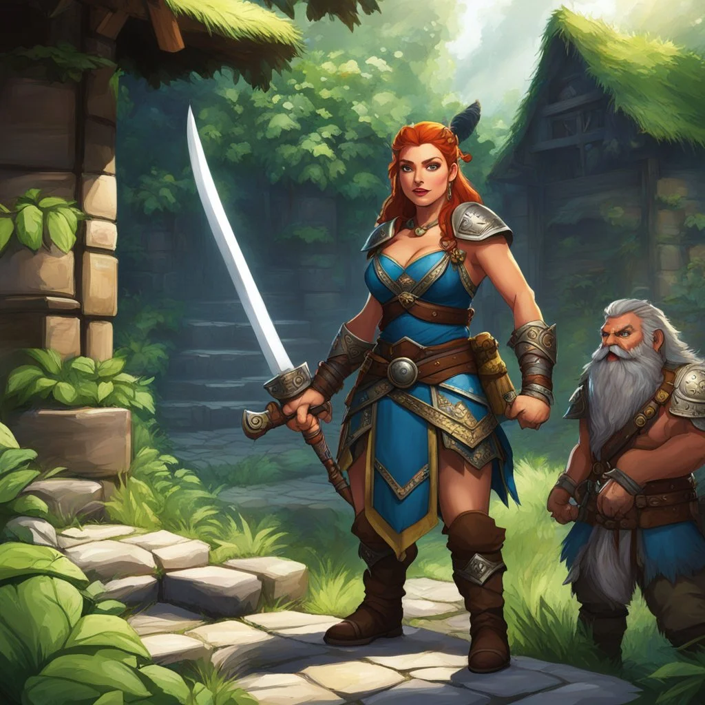 Tilly the amazon warrior has been sent to beg for help from their neighbours, the Dwarves. She knocks and knocks. She calls out.