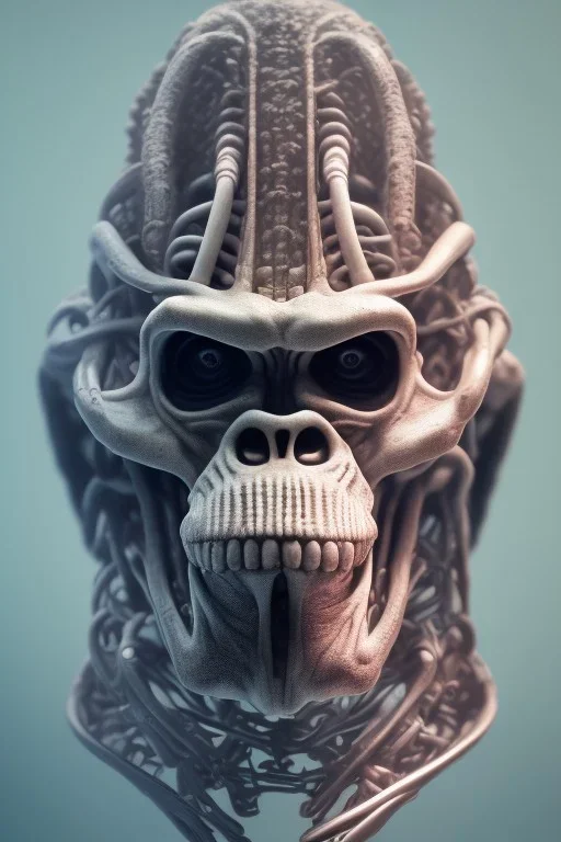 running ape, full body, 8k, site, finely detailed, photo realistic, HR Giger style