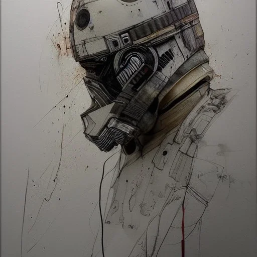 photorealistic luke skywalker helmet with weathered painting , illustration on coarse canvas by <agnes cecile> and <Yoji Shinkawa>, ornate and intricate details , soft smooth lighting, ultra detailed concept art,