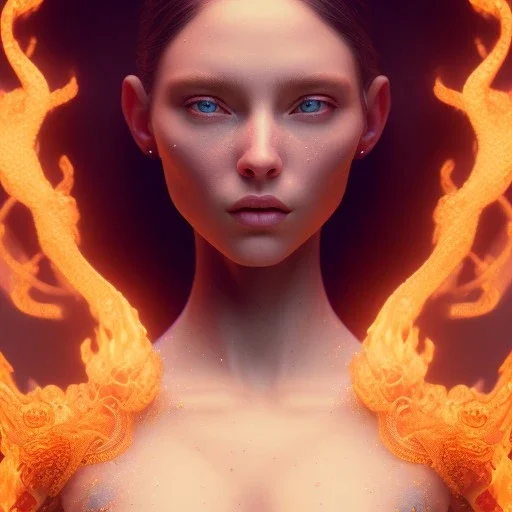 portrait of samantha prince set in fire, cinematic lighting, photorealistic, ornate, intricate, realistic, detailed, volumetric light and shadow, hyper HD, octane render, unreal engine insanely detailed and intricate, hypermaximalist, elegant, ornate, hyper-realistic, super detailed --v 4