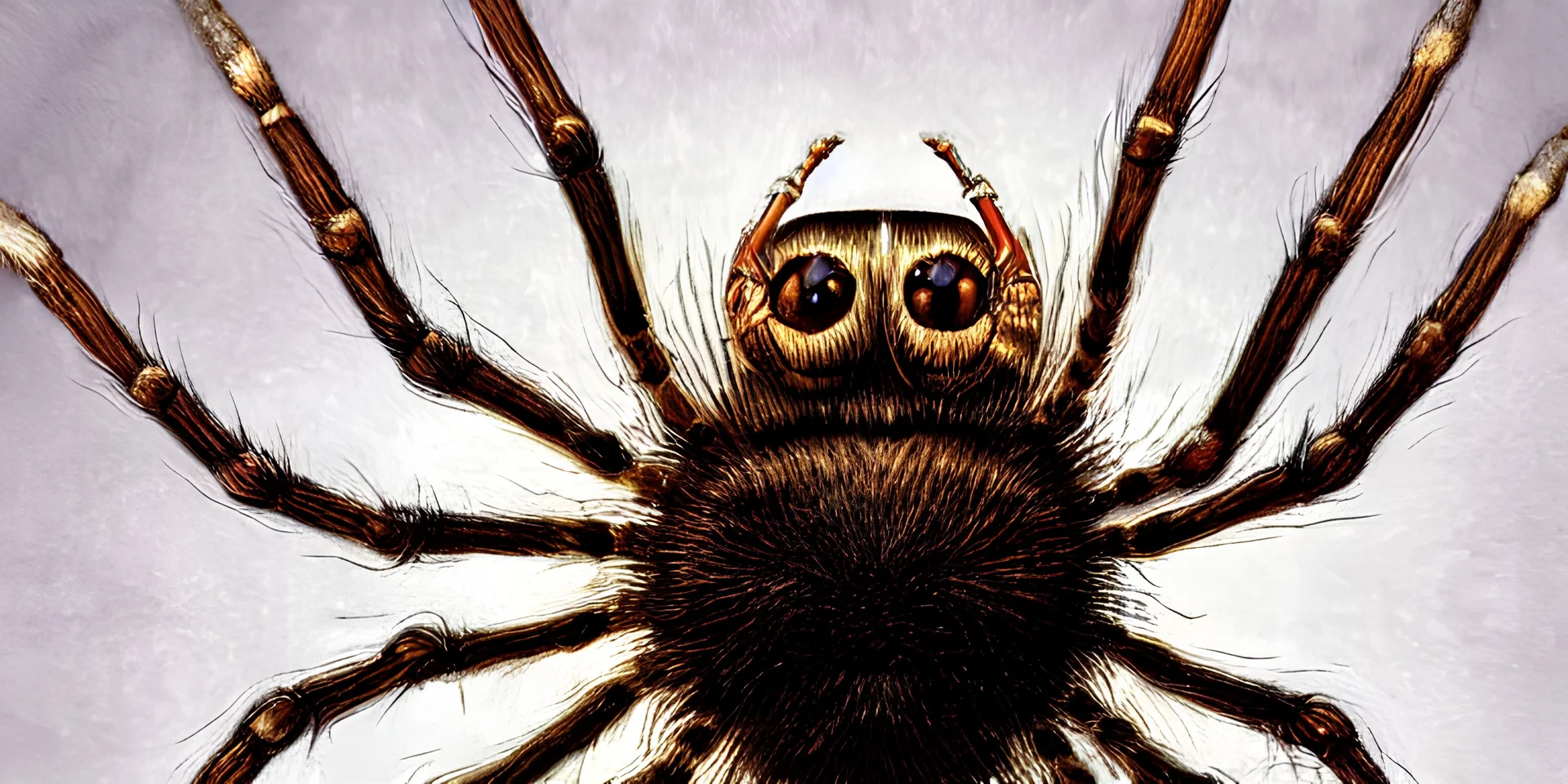 Gaint furry spider, glistening oiled shiny, massive scale, digital painting, sharp focus, illustration, by Norman Rockwell, intricate, Exquisite details and textures