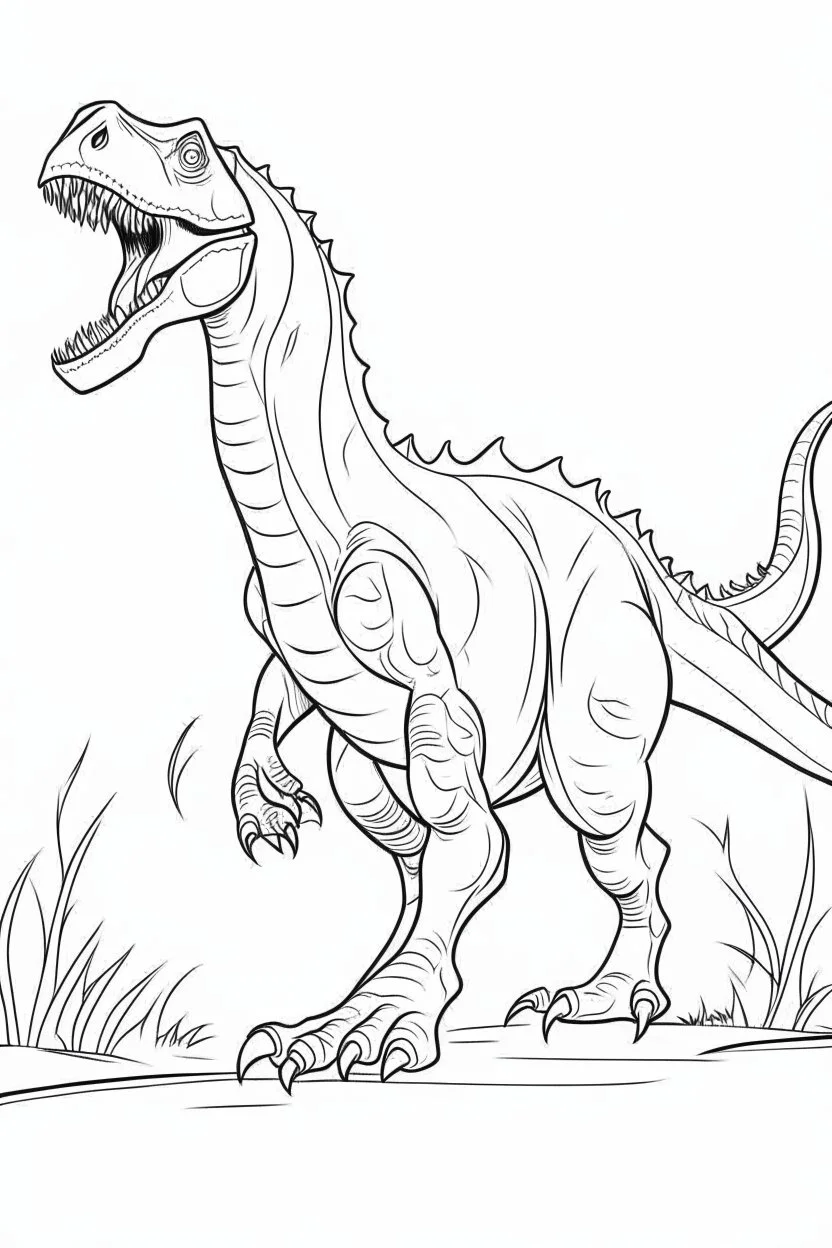 dibujo de dinosaurio con estilo de lineas continuas