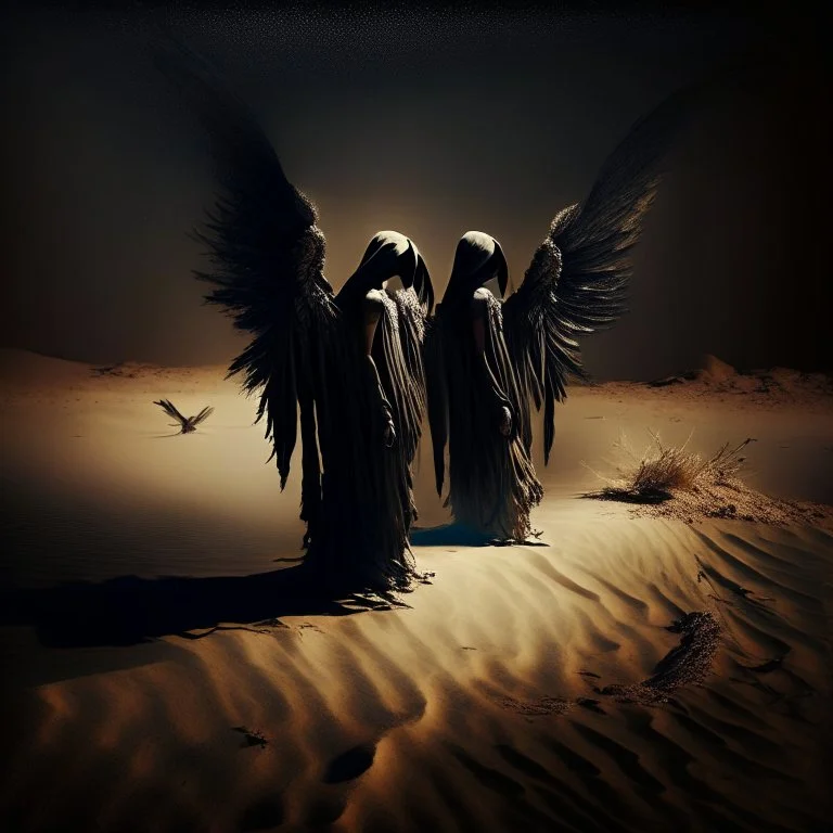 angels in a dark desert