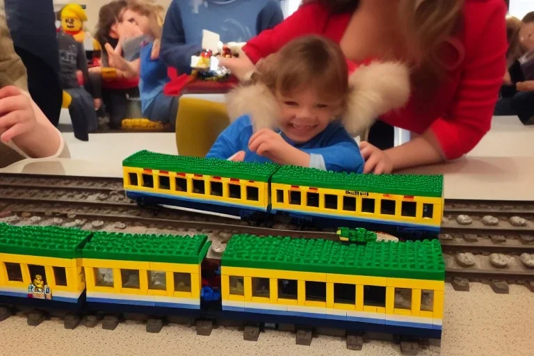 Lego Train in lego central Station New York