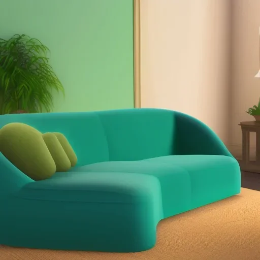 Couch in the shape of an avocado