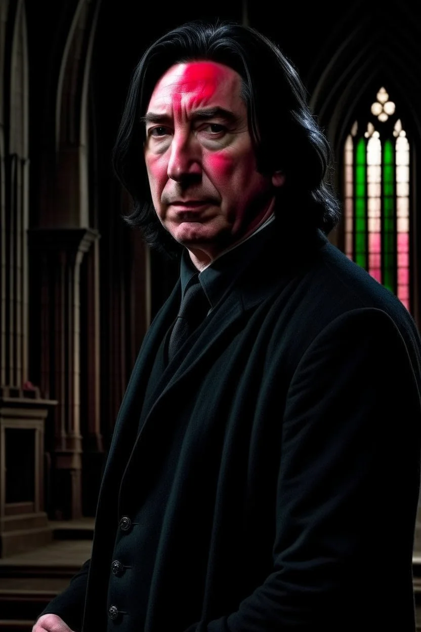 I want a picture that 's more realistic , more Professor Snape , with a high level of horror , and I want Hogwarts behind him .