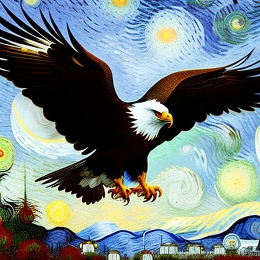  eagle by van Gogh 8k