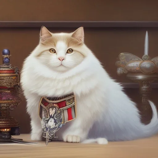 beautiful smooth realistic Japanese samurai robot cat body, run on dark cosmos background, cat еye, extremely sharp detail, finely tuned detail, ultra high definition, 8 k, unreal engine 5, ultra sharp focus, accurate sword wings, positive smile, lot of details, fit within portrait, Ambiance dramatique