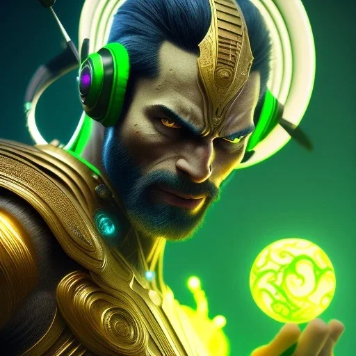 swirl, power surge, dhalsim as dark elf yoga master, 4k, Highly Detailed, perfect eyes, Digital Illustration, Cinematic Lighting, Realistic, Sharp Focus, Centered, Beautifully Lit, Bioluminescent by Stanley Artgerm Lau, totally green background, the greenest color