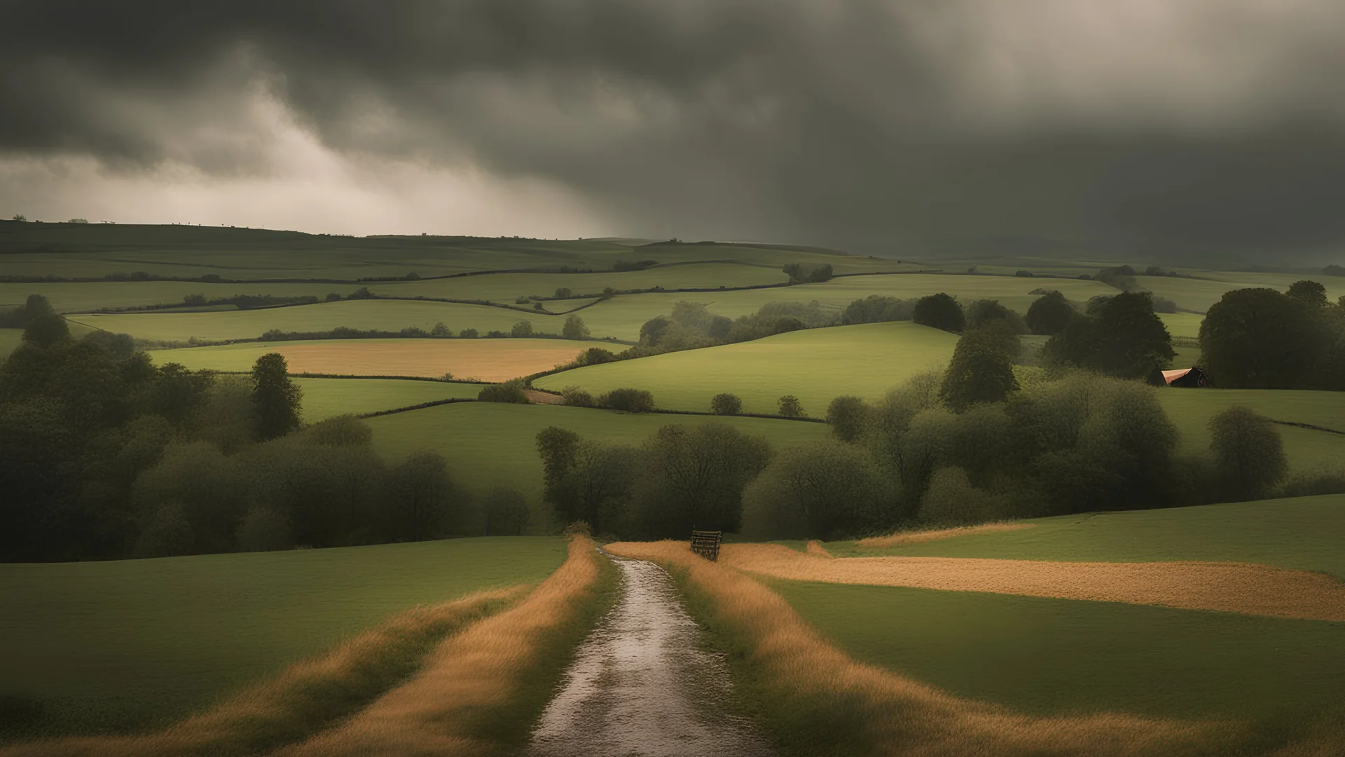 image of rain in the countryside