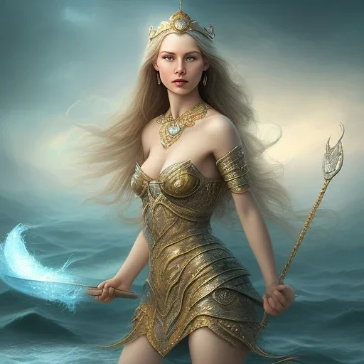 norse goddess of sea, Ran, blue