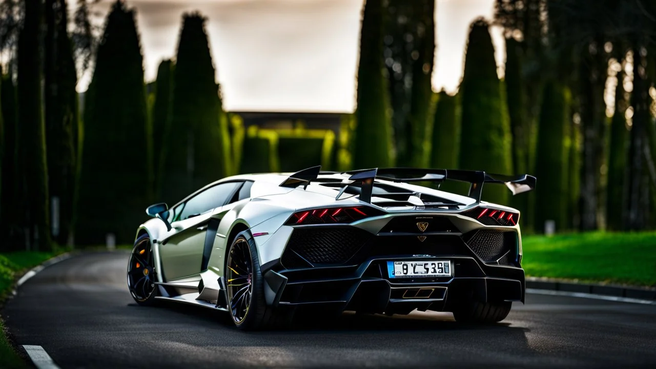 Lamborghini Mansory, desktop wallpaper, 4K, Cinematic, rear view