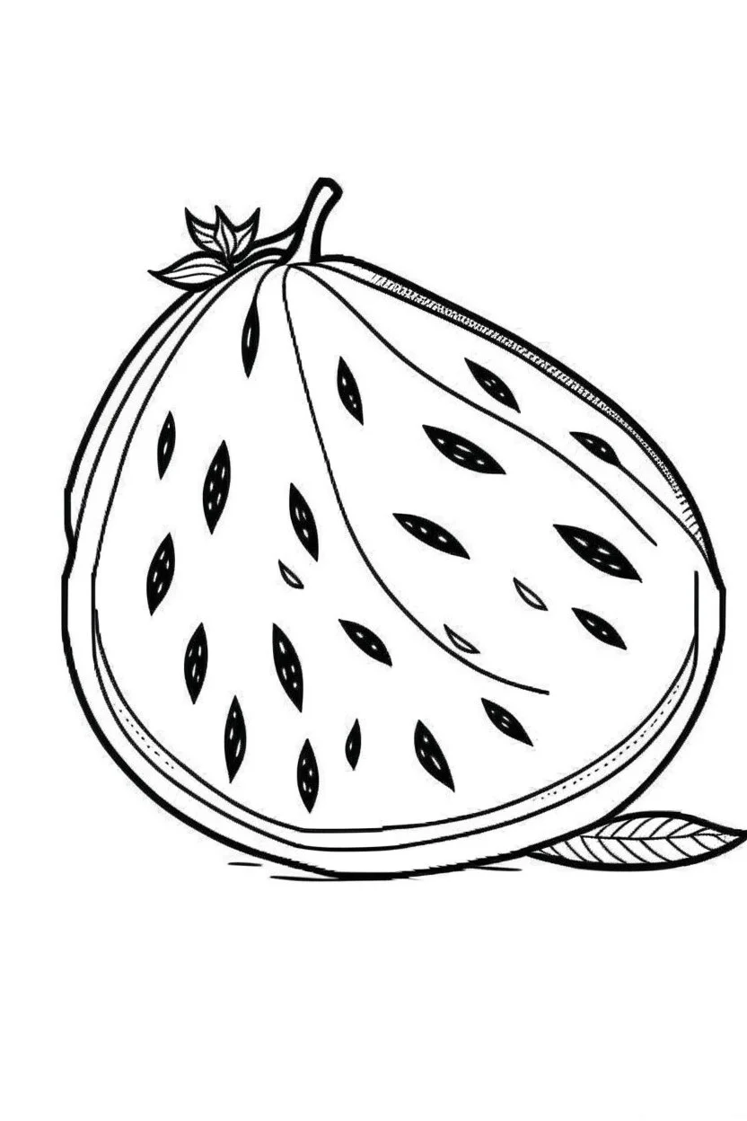 watermelon minimalistic, line art, background, vector, svg, coloring page, black outline on white background