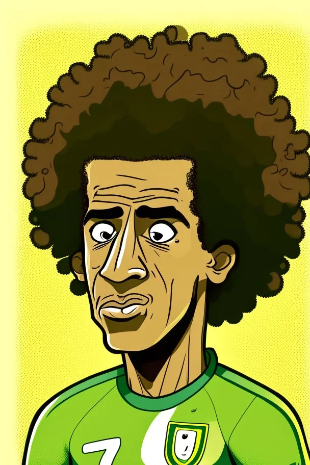 Luis Gustavo Brazilian football player . cartoon 2d