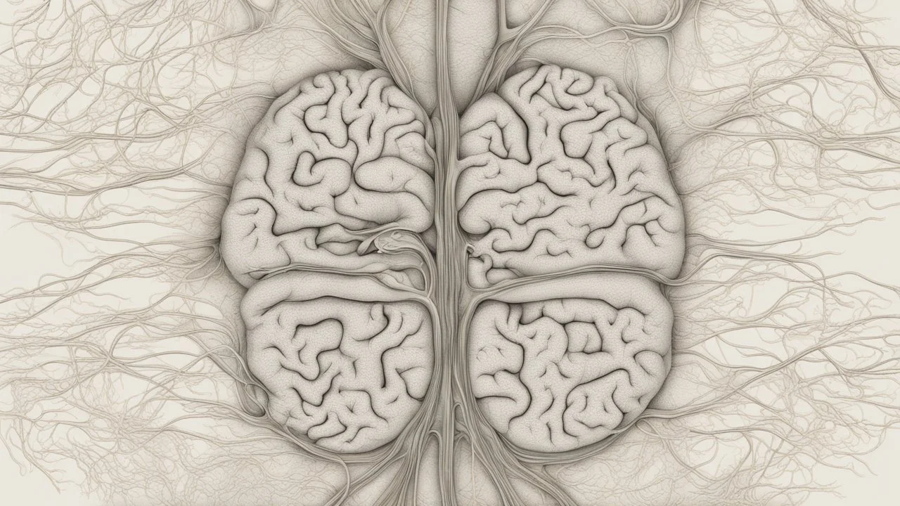 "The image represents microscopic details of the human brain, displaying intricate nerve structures and neural transmissions. The picturesque image reflects the complexity and beauty of neural structures in the brain, indicating recent advancements in the field of neuroscience and the significant discoveries it represents."